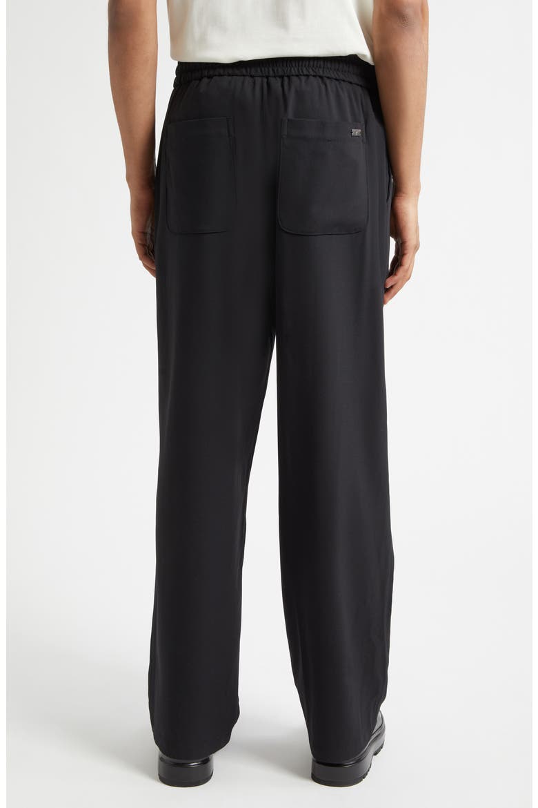 Elastic Waist Wool Gabardine Pants, Alternate, color, NOIR