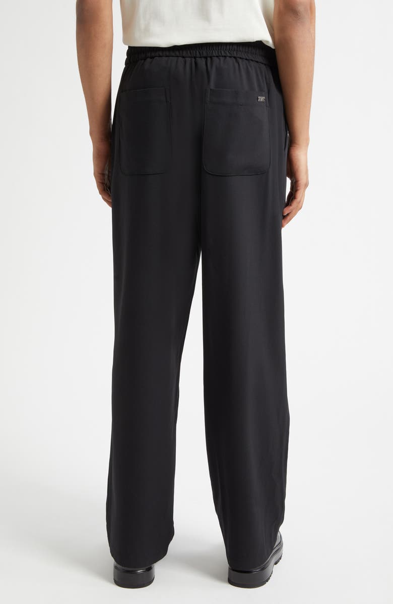 AMI PARIS Elastic Waist Wool Gabardine Pants, Alternate, color, Noir
