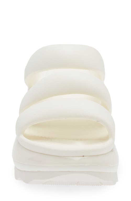 Crocs Mega Crush Platform Wedge Sandal In Chalk