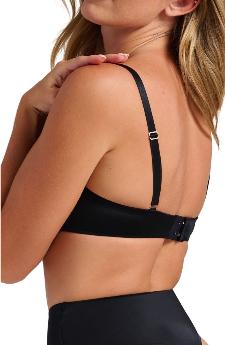 Siella Smooth Satin Luxe Lift Bra, Alternate, color, Black