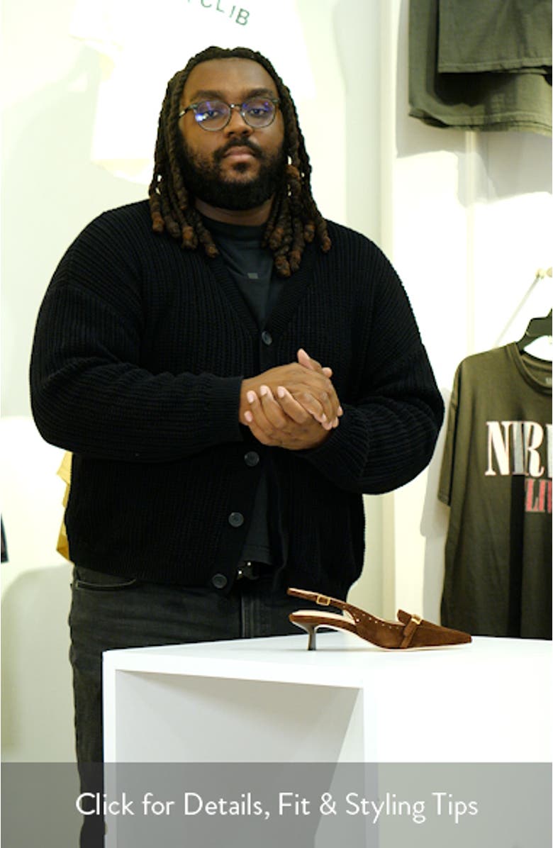 Lourdes Slingback Pointed Toe Kitten Heel Pump, sales video thumbnail