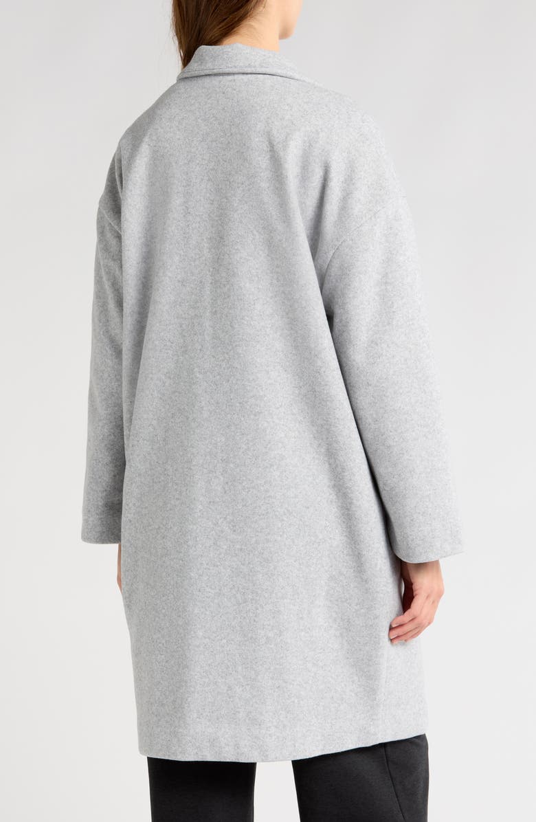 Vuori Soho Oversize Open Front Melton Overcoat, Alternate, color, Light Heather Grey