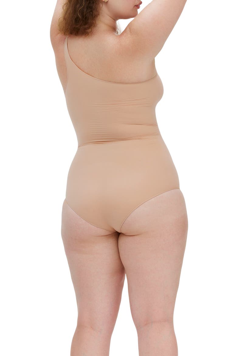Seamless Forming One Shoulder Bodysuit, Alternate, color, Nude