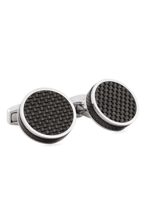 Tateossian Men's Carbon Tablet Cuff Links in Black  product