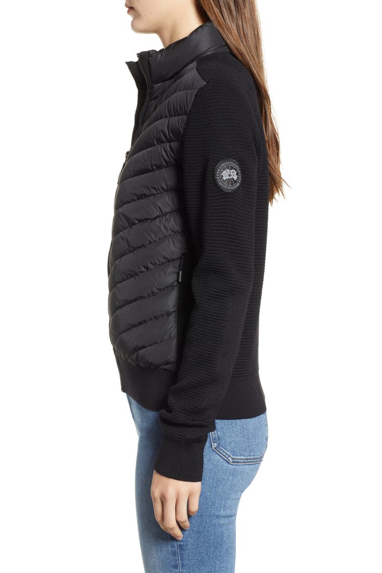 Hybridge Quilted & Knit Jacket, Alternate, color, BLACK