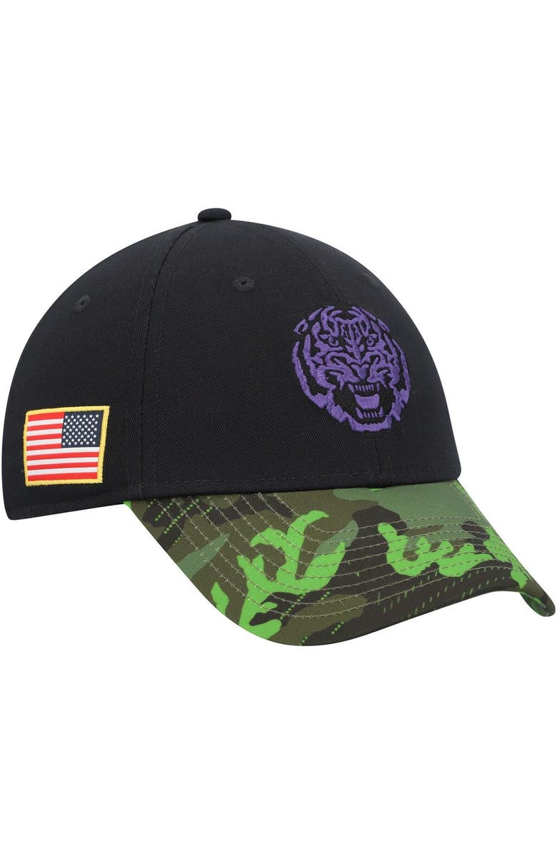 Nike Men's Nike Black/Camo LSU Tigers Veterans Day 2Tone Legacy91 Adjustable Hat, Main, color,