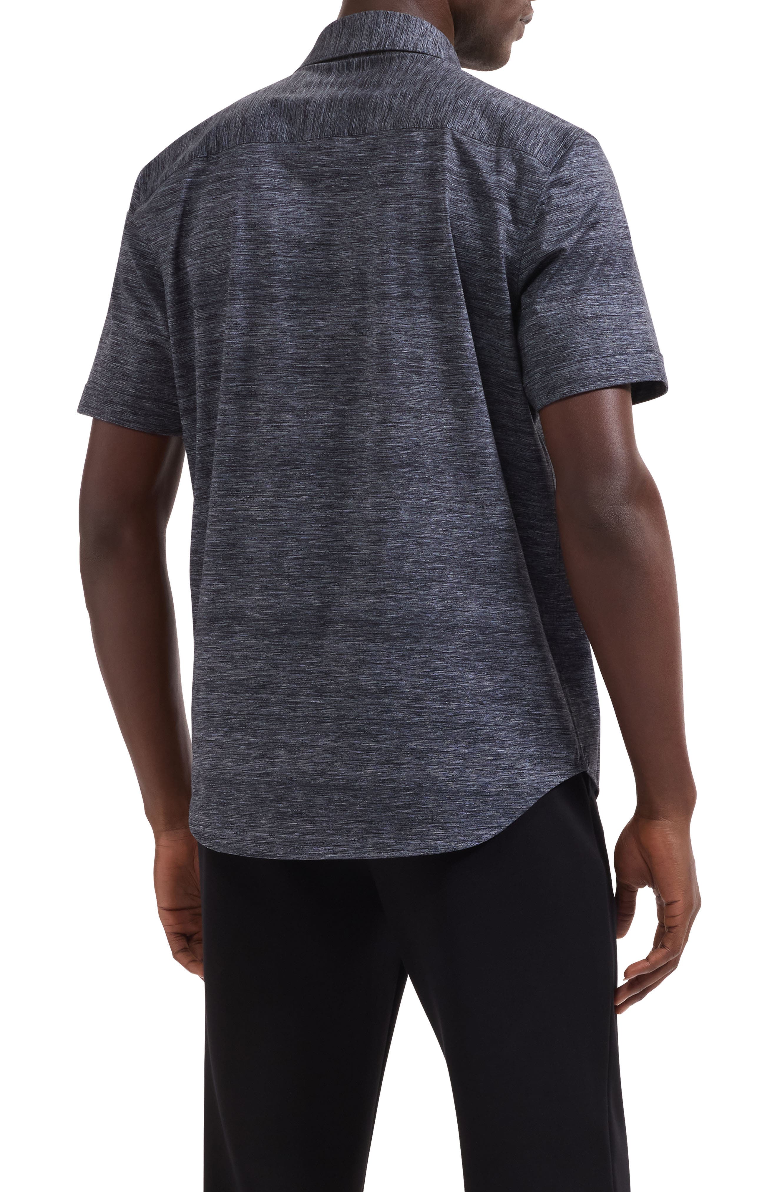 Miles OoohCotton Space Dye Short Sleeve Button-Up Shirt - image 2