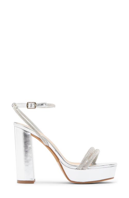 Top Guy Shoes Eleanor Metallic Platform Sandal In Silver Met