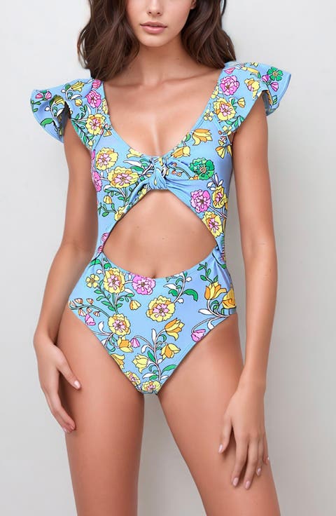 Ocean Flower One-Piece Swimsuit