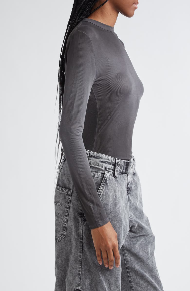 Erman Spray Effect Long Sleeve Rib T-Shirt