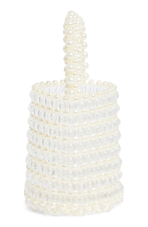 Natasha Faux Pearl Bucket Bag