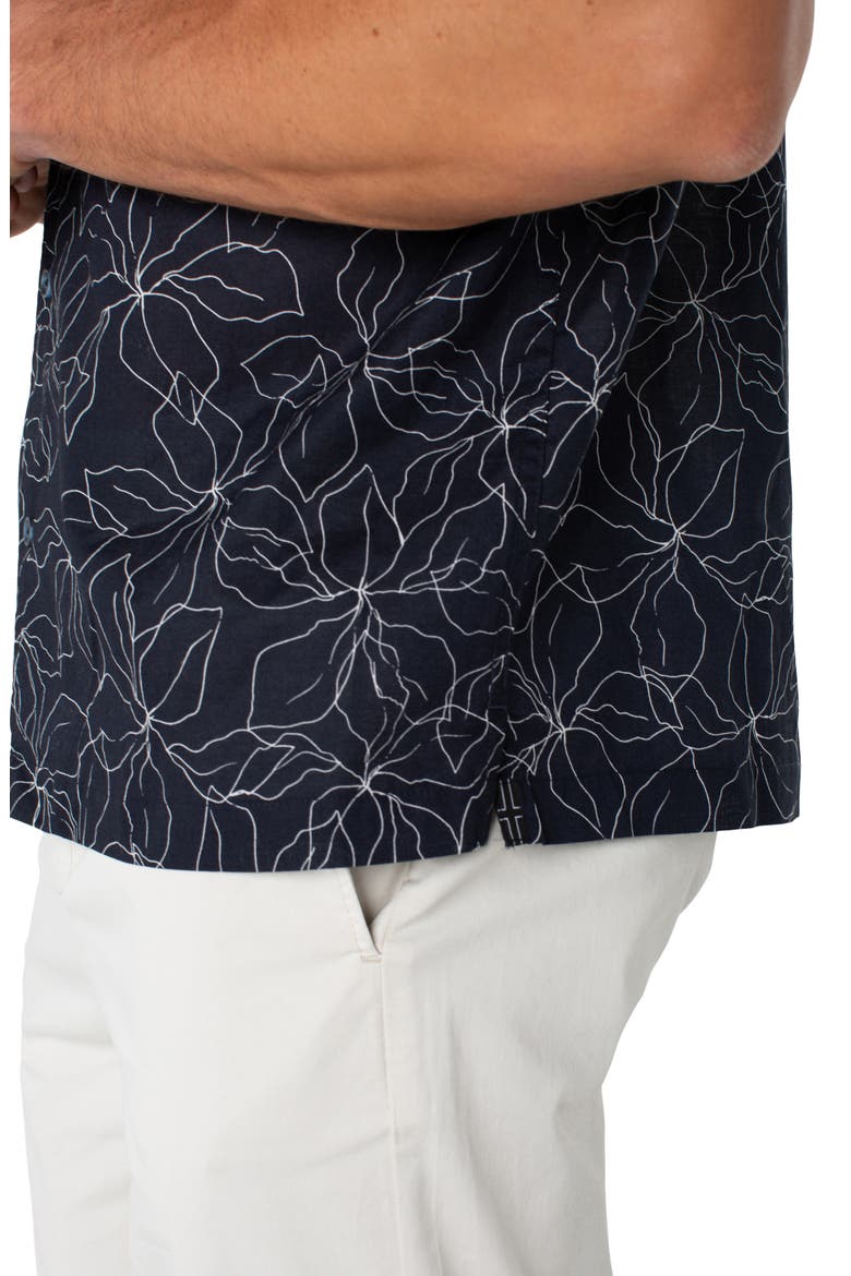 Floral Cotton Camp Shirt, Alternate, color, NAVY/ WHITE