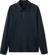 MANGO Comfort Stretch Long Sleeve Quarter Zip Polo