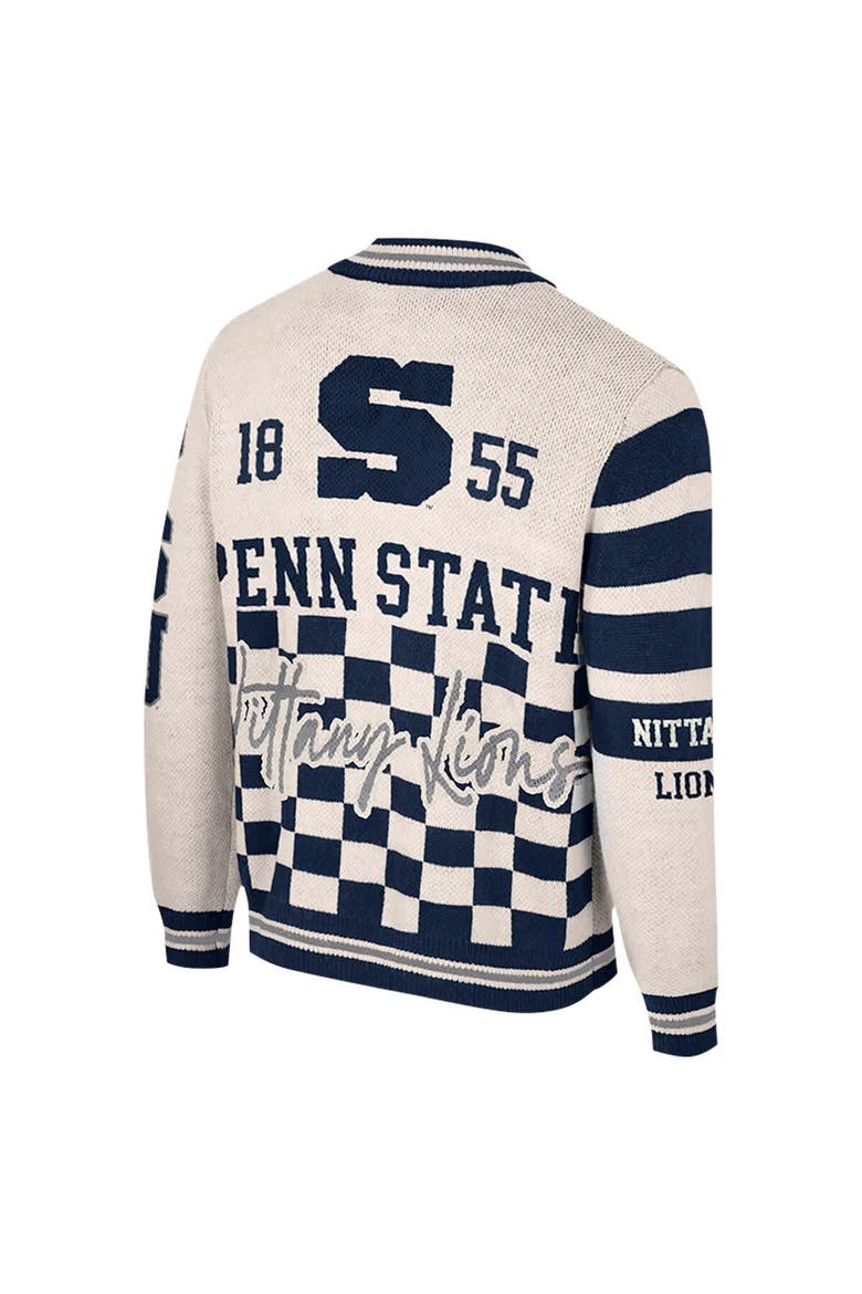 Women's Colosseum Cream Penn State Nittany Lions Jacquard Full-Zip Sweater, Alternate, color, Cream