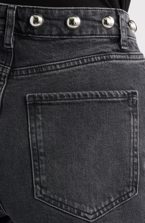 Rails Topanga Studded High Waist Straight Leg Jeans In Black
