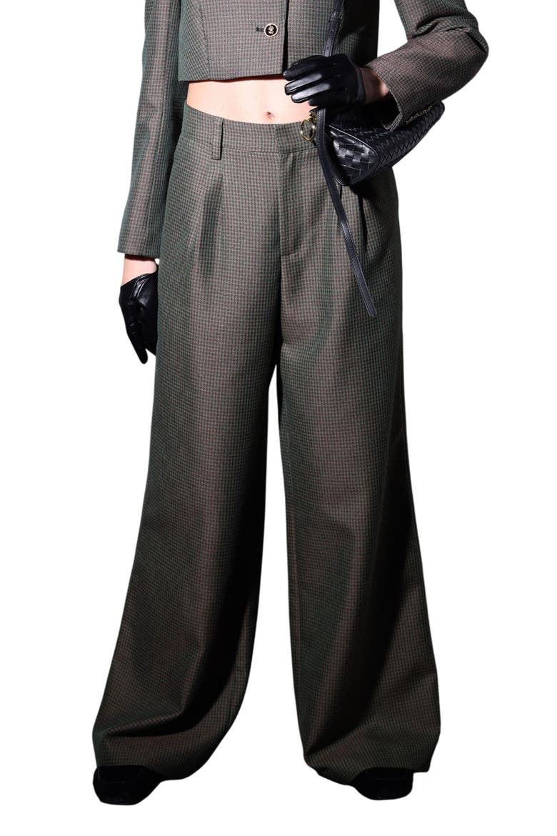 Malcam Check Wide Leg Pants, Main, color, MINI CLOVER CHECK