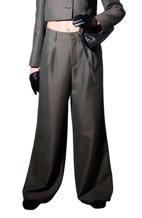 Malcam Check Wide Leg Pants