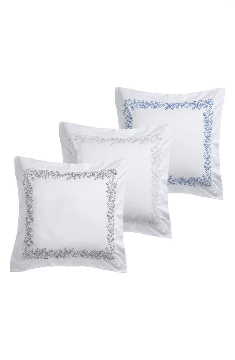 MELANGE HOME 600 Thread Count Cotton Floral Pillow Shams - Set of 2, Alternate, color, Grey