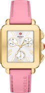 MICHELE Deco Sport Mid Chronograph Silicone Strap Watch, 34mm x 36mm