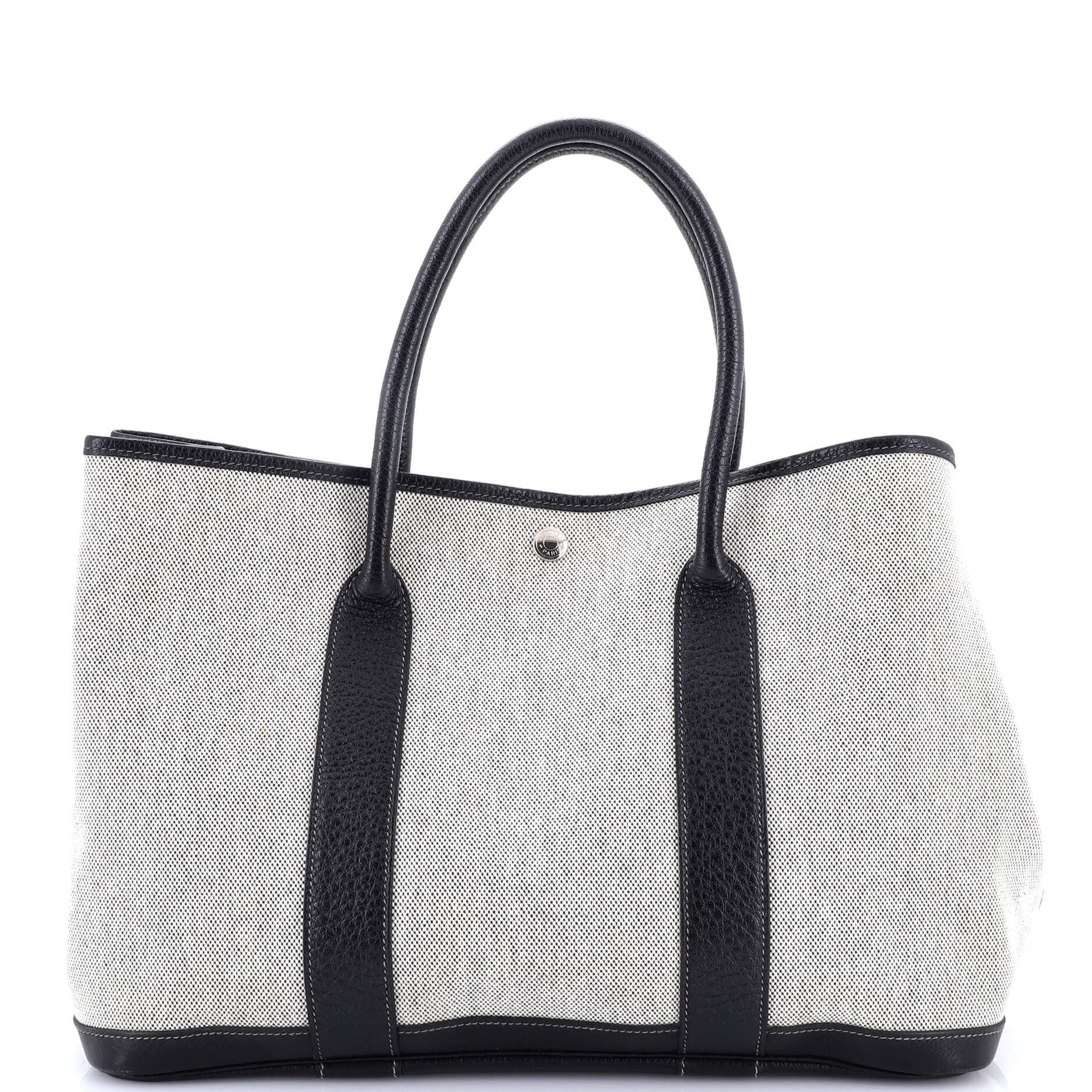 Pre-Owned Hermes Garden Party Tote Toile and Leather 36, Main, color, 