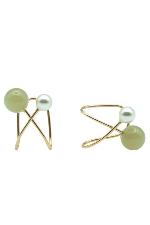 Colette Jade and pearl ear cuffs