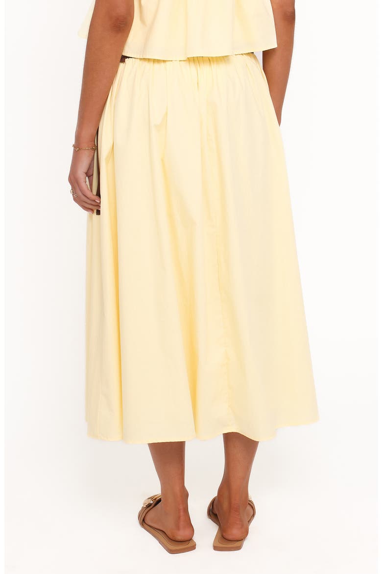 Orielle Smocked Waist Cotton Midi Skirt, Alternate, color, LEMON