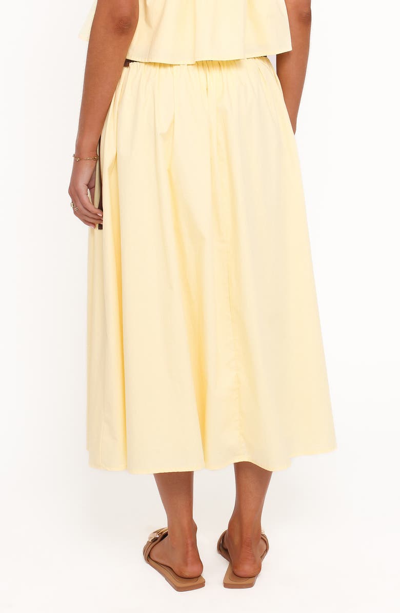 Petal & Pup Orielle Smocked Waist Cotton Midi Skirt, Alternate, color, Lemon