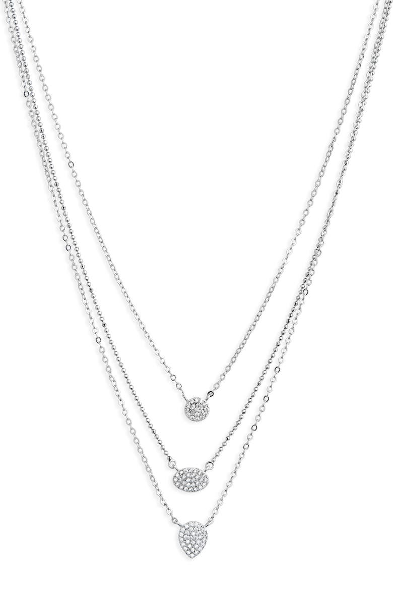 Nordstrom Layered Pavé Shapes Necklace, Main, color, 