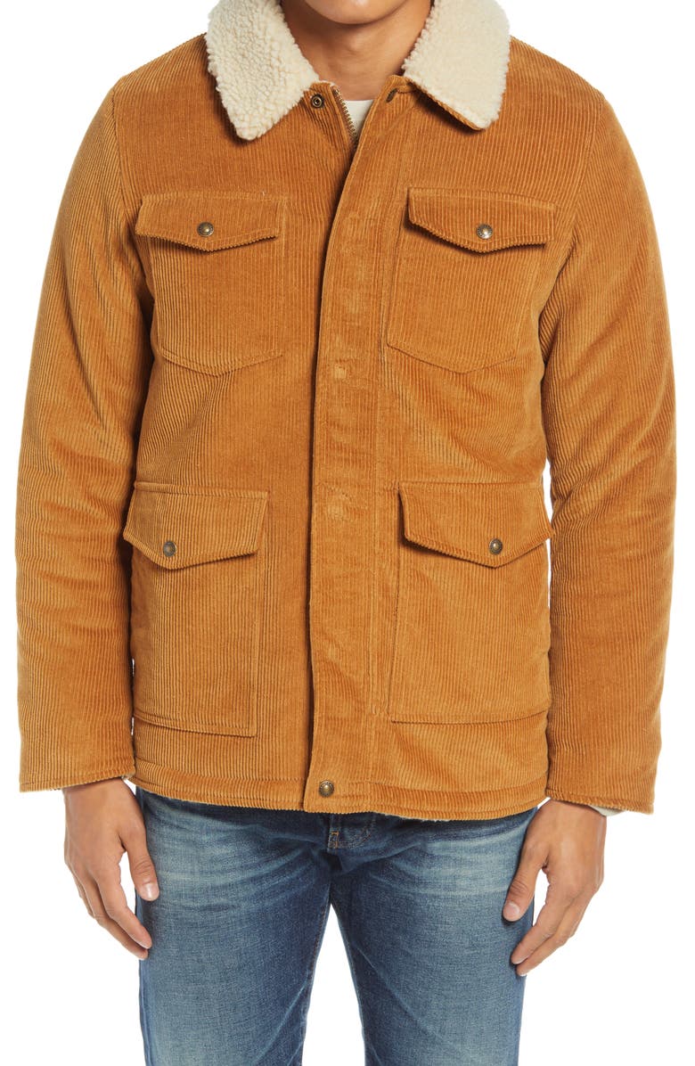 Schott NYC Vintage Corduroy Fleece Trim Barn Jacket, Alternate, color, 