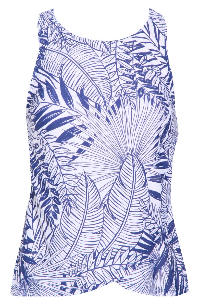 JANTZEN Violet Crisscross Back Tankini Bikini Top, Alternate, color, Pantheon Blue