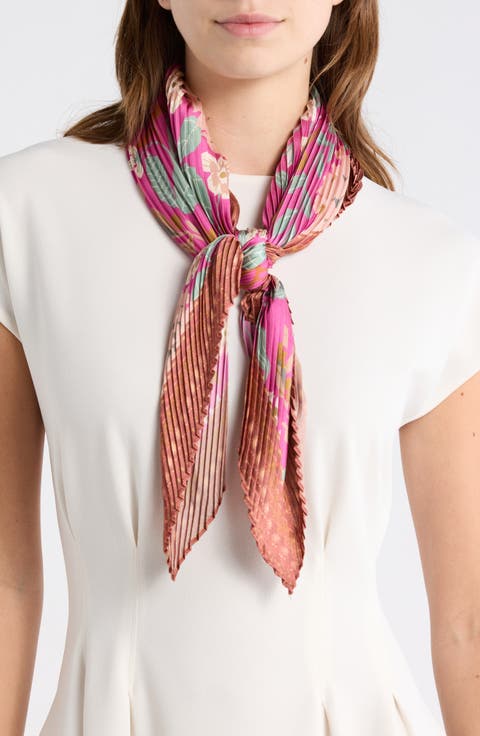 Pleated Satin Scarf