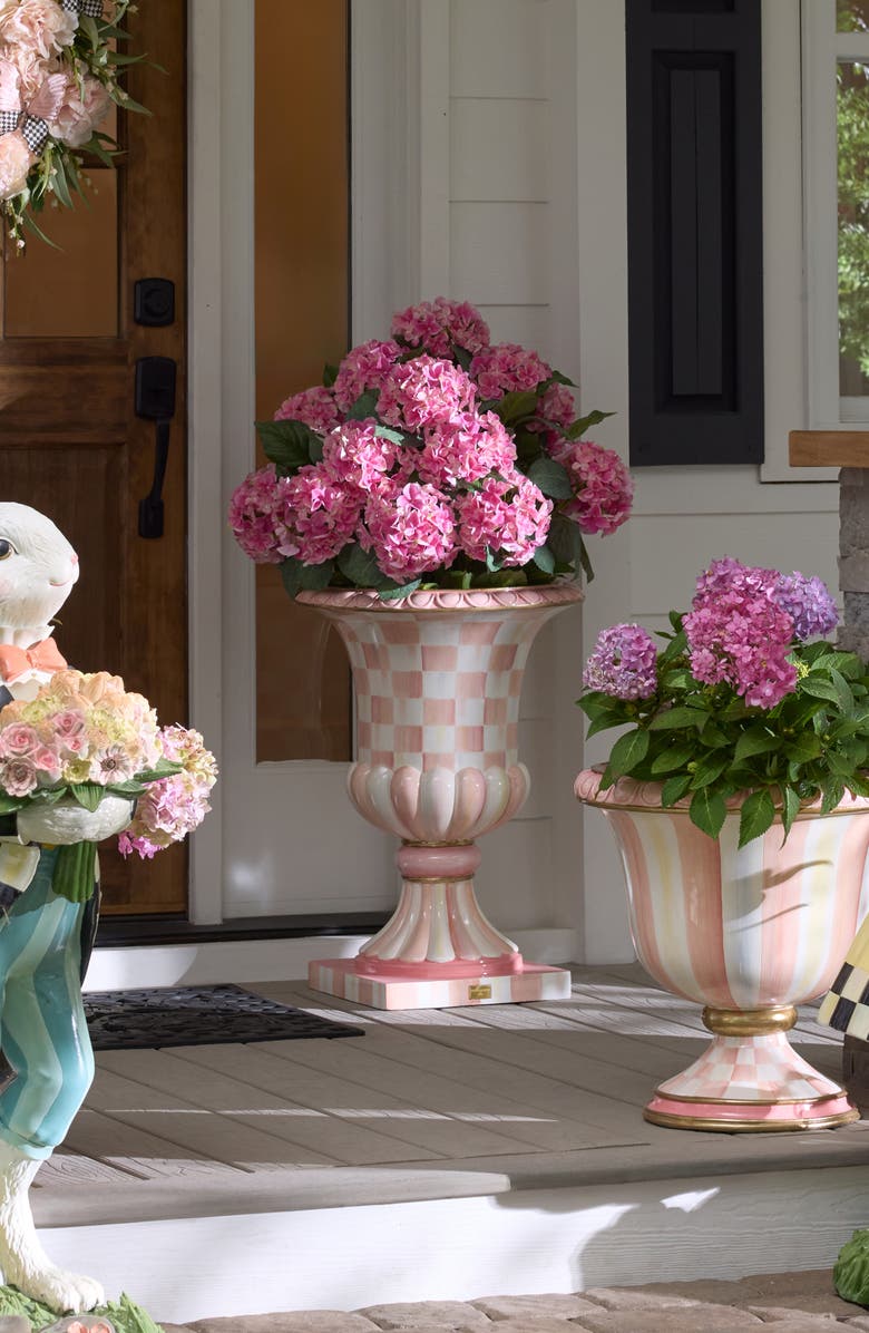 MACKENZIE CHILDS Rosy Check Pedestal Urn, Alternate, color, Rosy