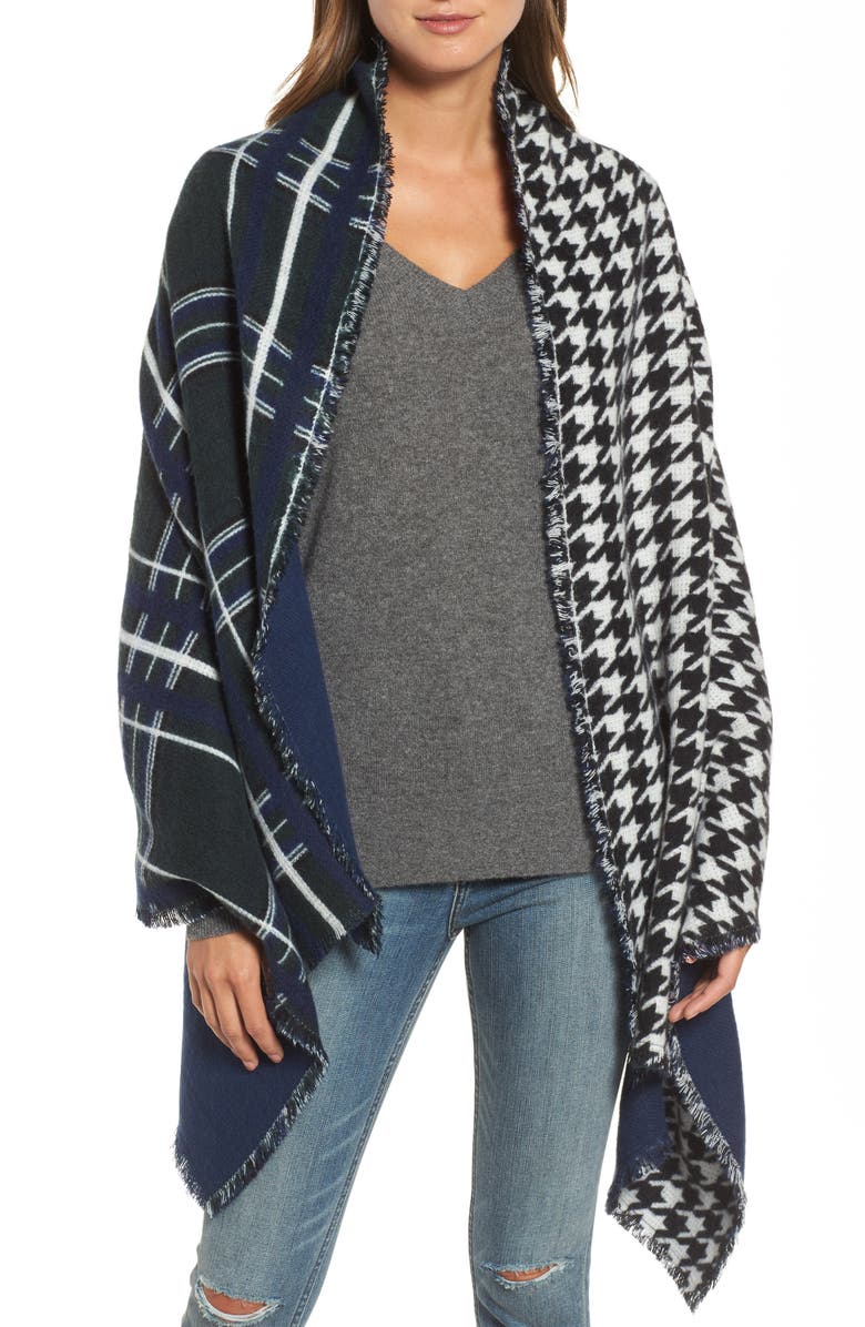 Treasure & Bond Remix Brushed Plaid Wrap, Main, color, 