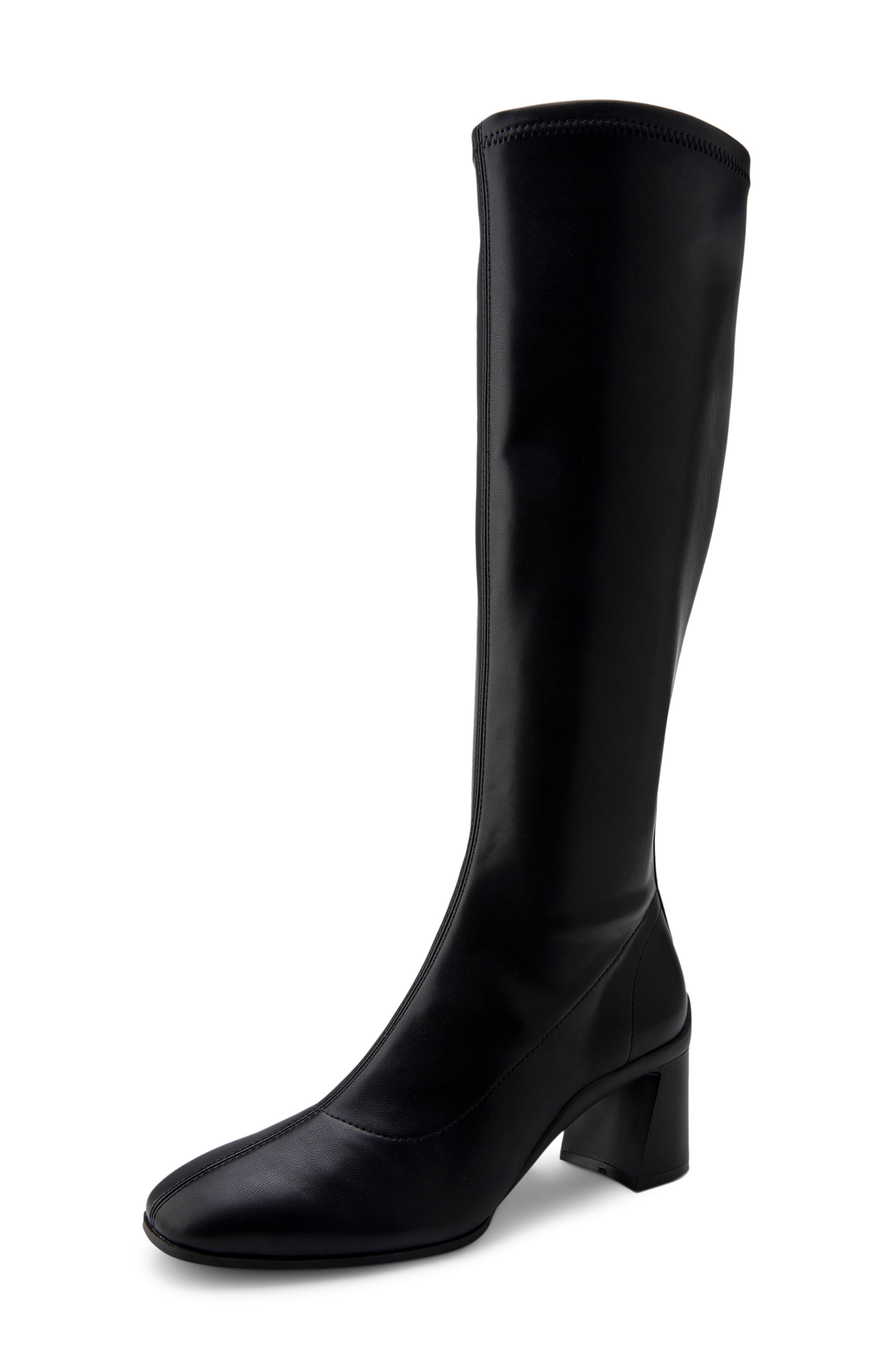 Centola Knee High Boot, Alternate, color, BLACK STRETCH PU
