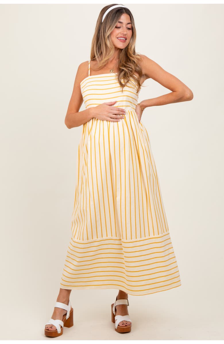 PinkBlush Striped Sleeveless Maxi Dress, Alternate, color, Yellow
