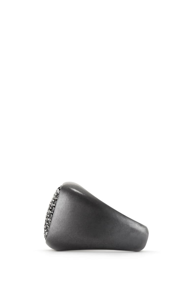 Pavé Black Diamond Signet Ring, Alternate, color, SILVER/ BLACK DIAMOND