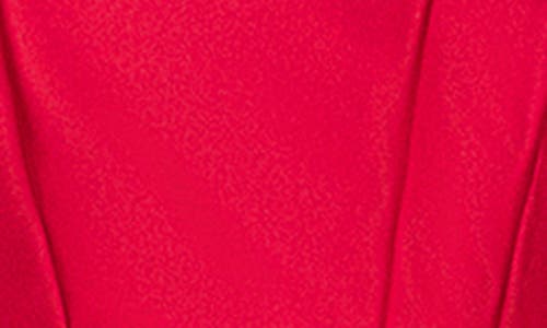 Blondie Nites Rhinestone Bow Off The Shoulder Minidress In Red