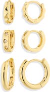 ARGENTO VIVO Set of 3 Huggie Hoop Earrings