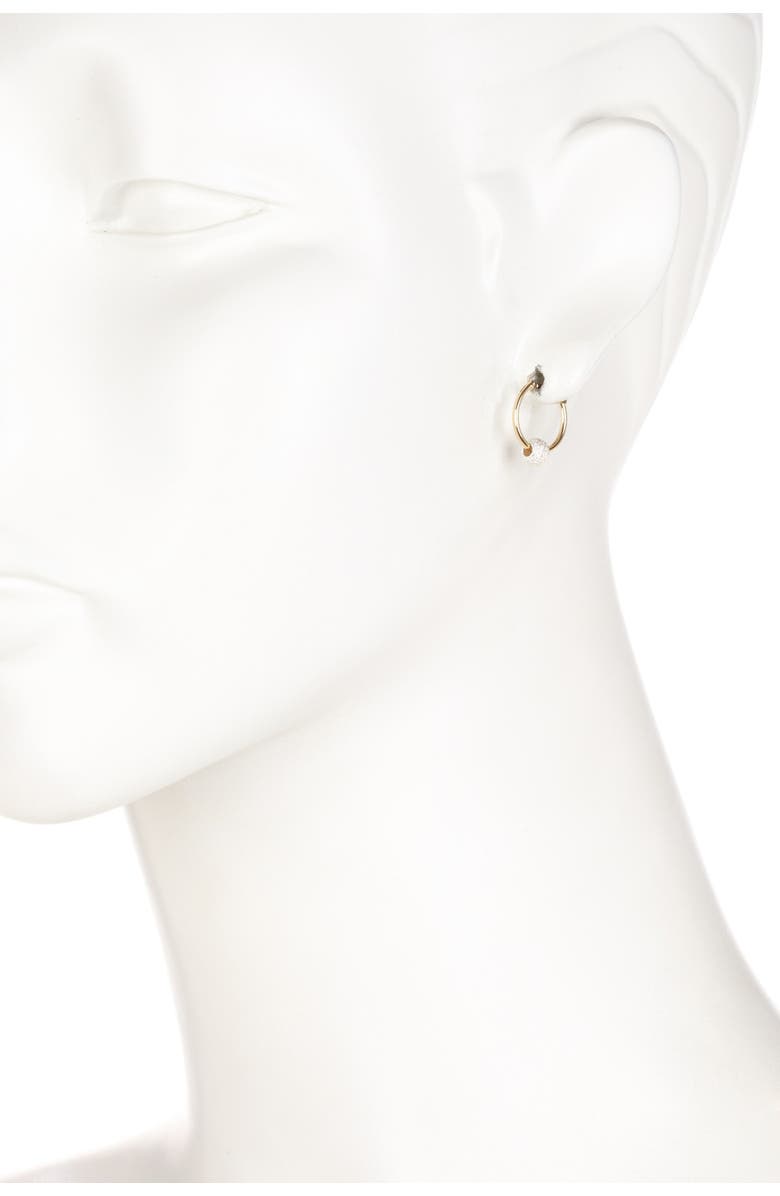 CANDELA JEWELRY 14K Yellow Gold & Sterling Silver Beaded 13mm Hoop Earrings, Alternate, color, 