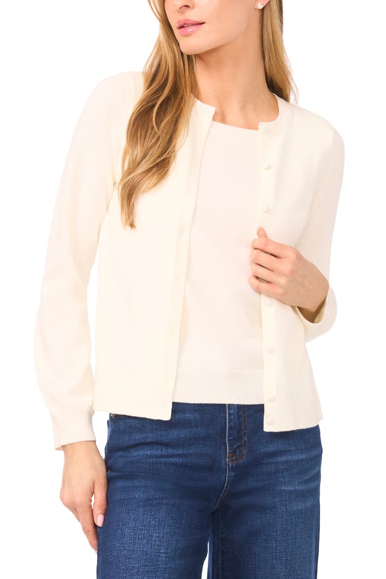 Attached Tank Cardigan Sweater, Main, color, NEW IVORY