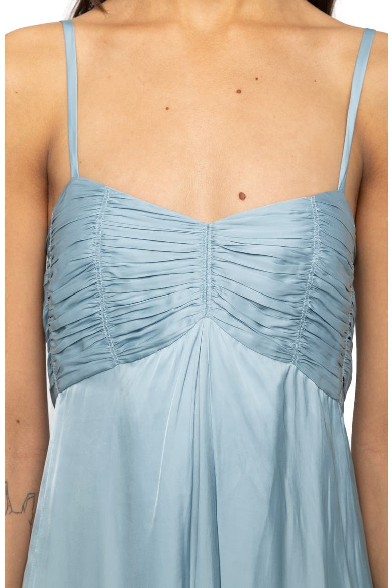 Rippie Satin Dress, Alternate, color, SKY