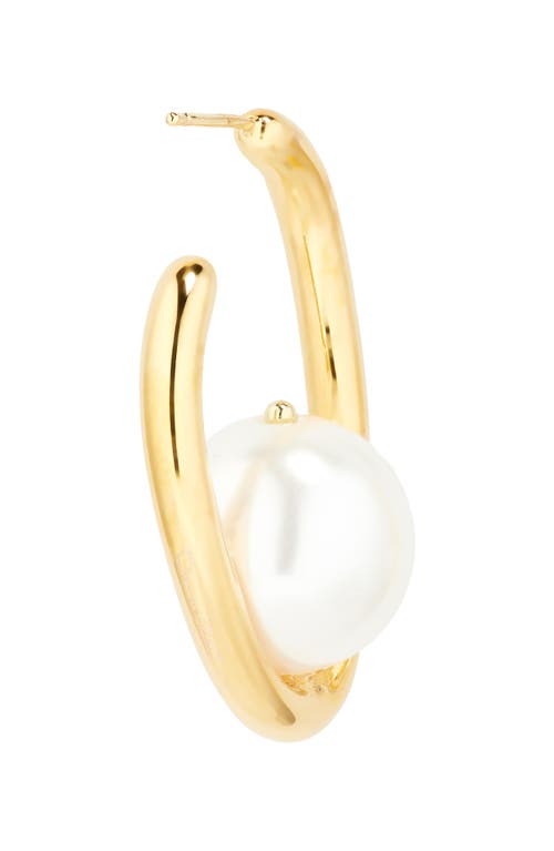 OSCAR DE LA RENTA OSCAR DE LA RENTA FAUX PEARL HOOP EARRINGS