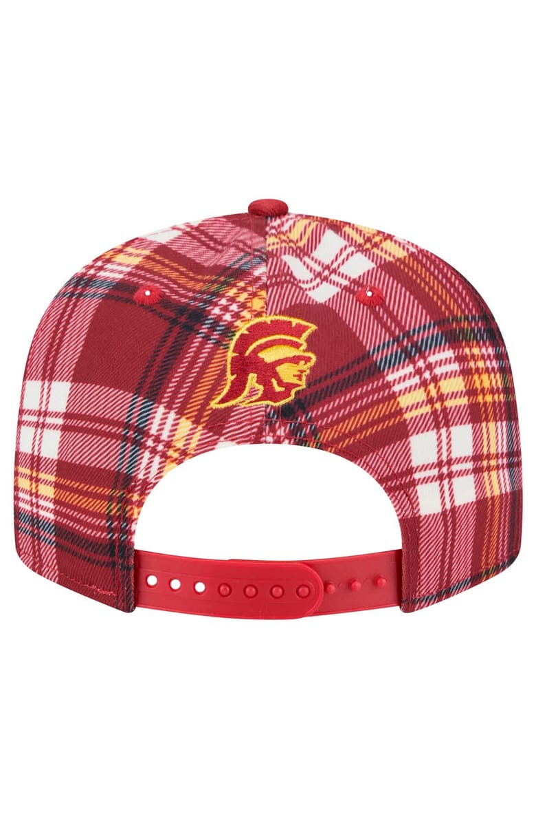 New Era Men's New Era Crimson USC Trojans Plaid 9FIFTY Snapback Hat, Alternate, color, Crimson
