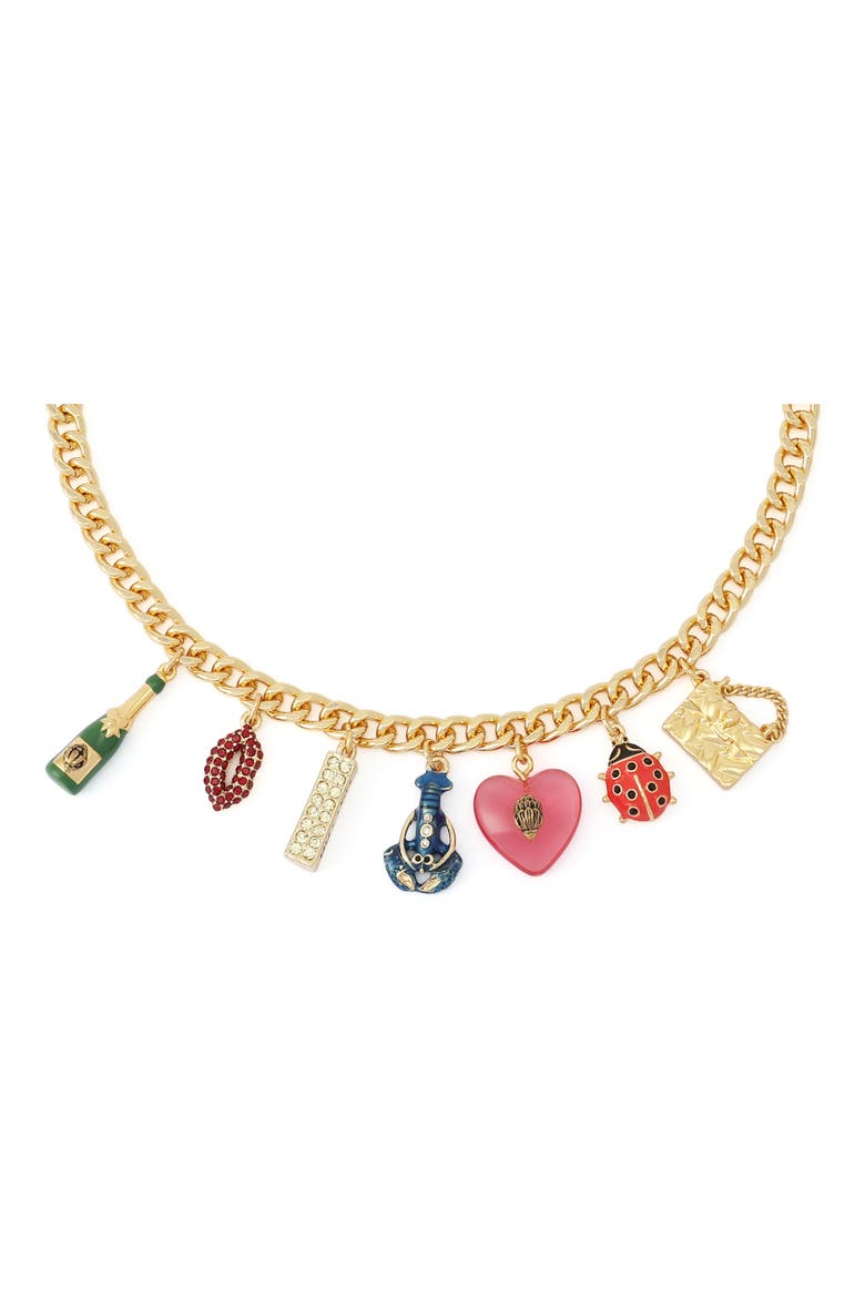 Mixed Charm Curb Chain Necklace, Alternate, color, GOLD/ MULTI