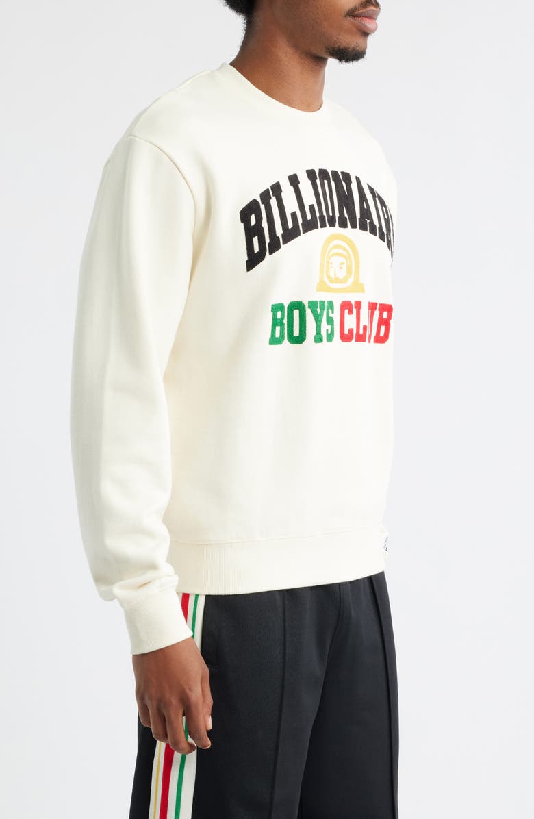 Billionaire Boys Club Collegiate Embroidered Sweatshirt, Alternate, color, Winter Whi