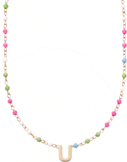 CUFFED BY NANO custom initial dainty colorful enamel 14k gold filled necklace