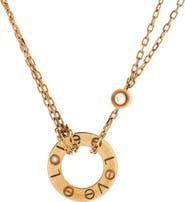 Pre-Owned Cartier 2 Diamonds Love Pendant Necklace 18K Yellow Gold and Diamonds