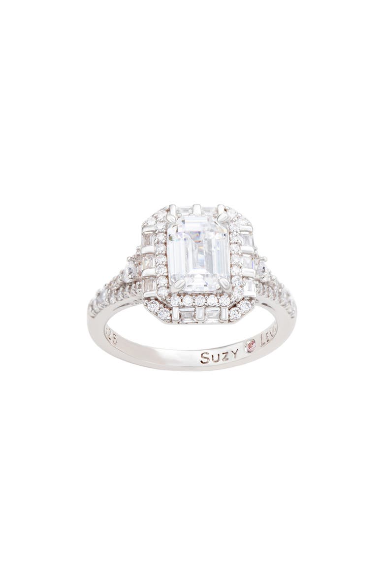 Cubic Zirconia Bridal Ring, Alternate, color, WHITE/ GOLD