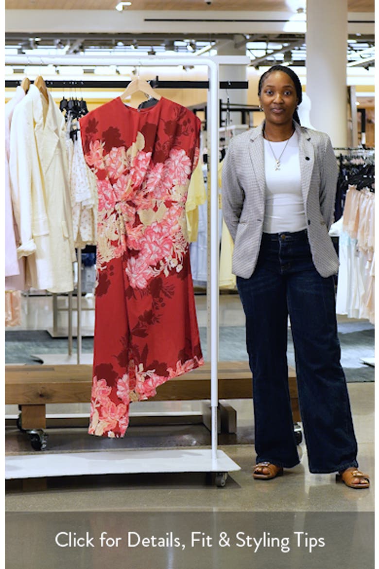 Floral Print Asymmetric Midi Dress video