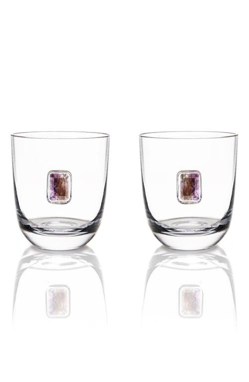 Anna New York Elevo Set Of 2 Double Old Fashioned Glasses In Amethyst